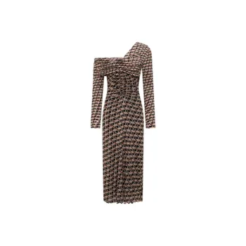 DVF Diane Von Furstenberg Long Sleeved Dresses Women's Camel Brown