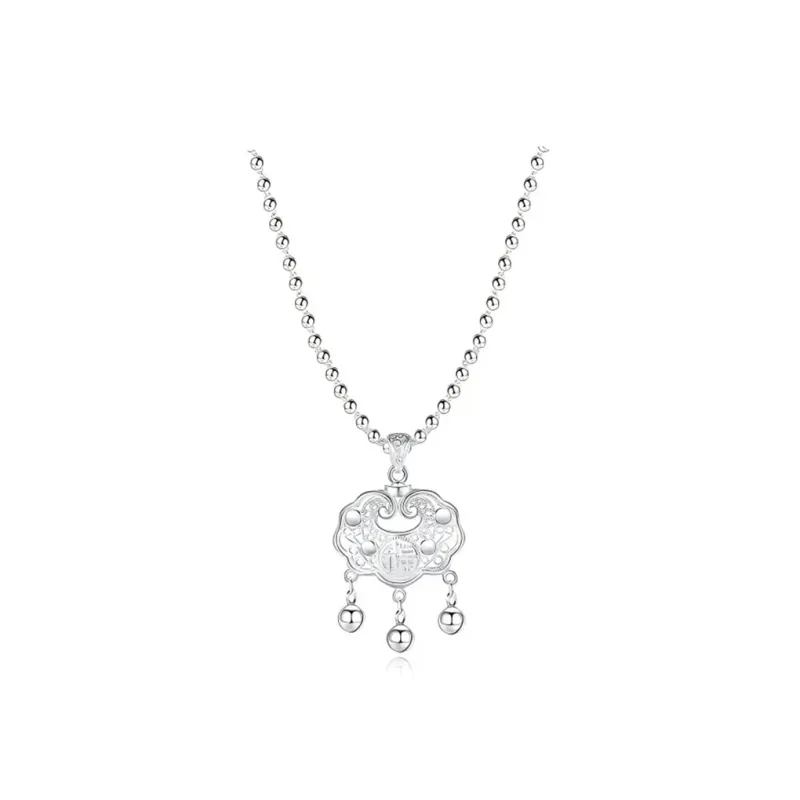 CHINA GOLD S999 Fine Silver Necklaces Unisex-0