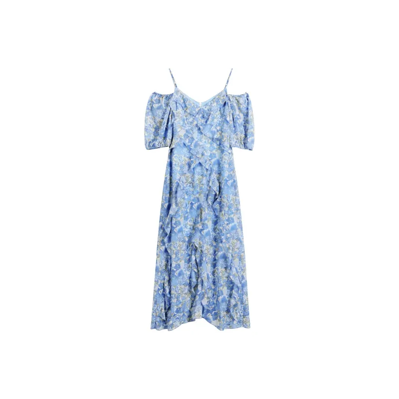 ELF SACK Short Sleeved Dress Women's Blue-0