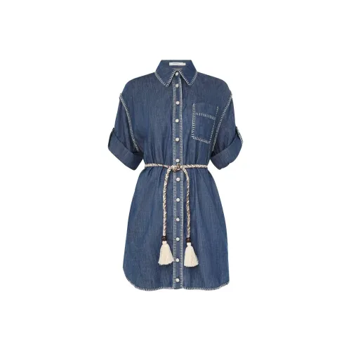 Zimmermann Denim Mini Shirt Dress