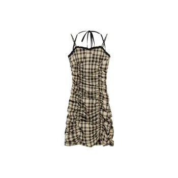CHUU Slip Dresses Women's Black Plaid