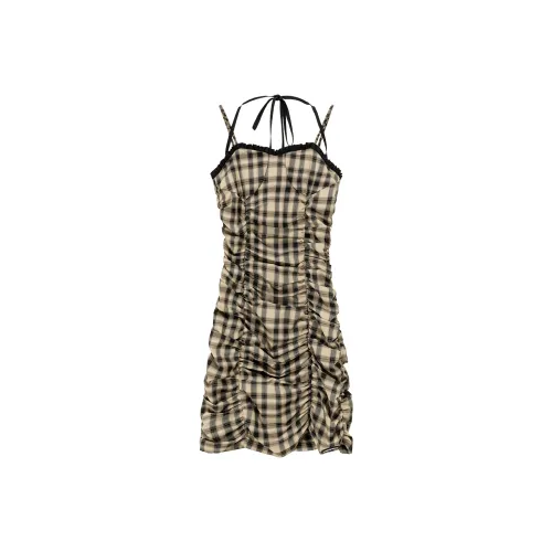 CHUU Slip Dresses Women's Black Plaid