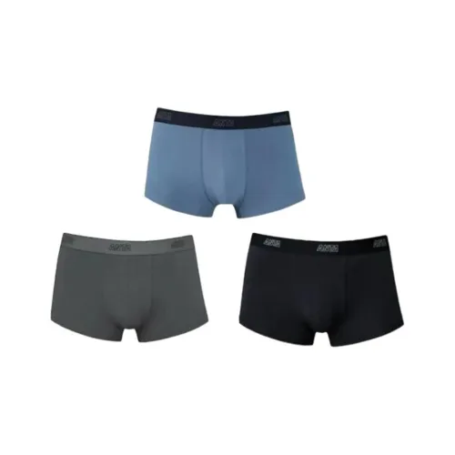 Anta Underpants Men's 3 Pack Basic Black/Light Anthracite Gray/Gray Blue
