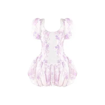 LOVESHACKFANCY Nelisia Short sleeve Mini Dress