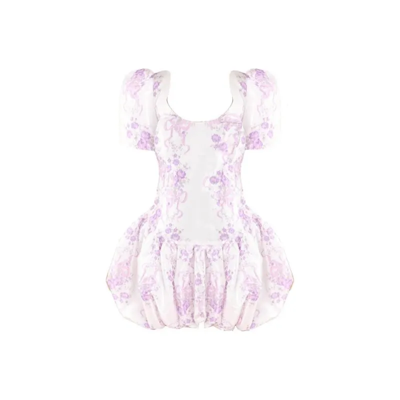 LOVESHACKFANCY Nelisia Short sleeve Mini Dress-0