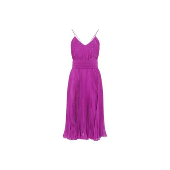 MaxMara Pleated Belted Midi Dress