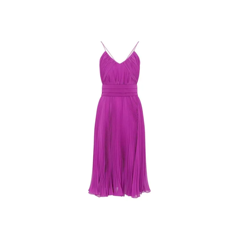 MaxMara Pleated Belted Midi Dress-0