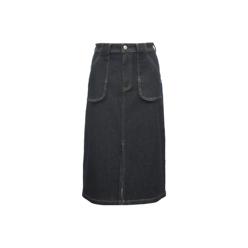 ONLY Denim Long Skirts Women's J36 810 Washed Denim Blue 810JEANS BLUE-0