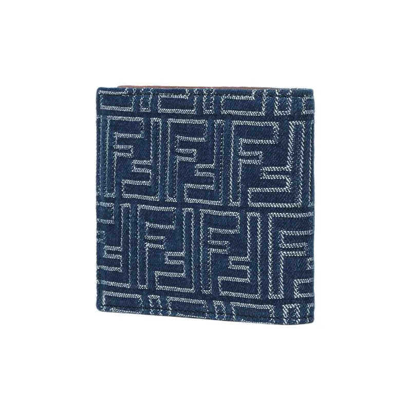 FENDI FF Denim Wallet Unisex Blue-1