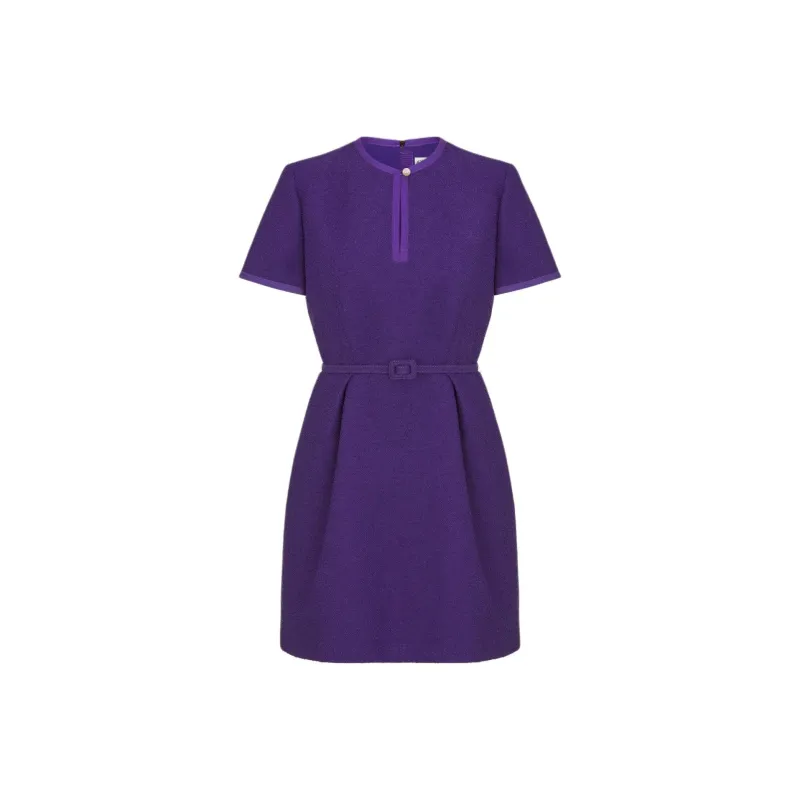DIOR FW24 Short Sleeved Dresses Women's Purple-0