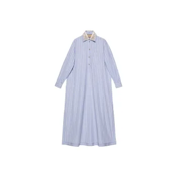 GUCCI Striped Maxi Shirt Dress