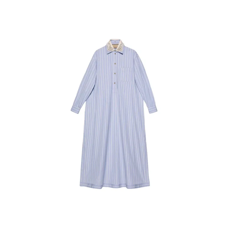 GUCCI Striped Maxi Shirt Dress-0