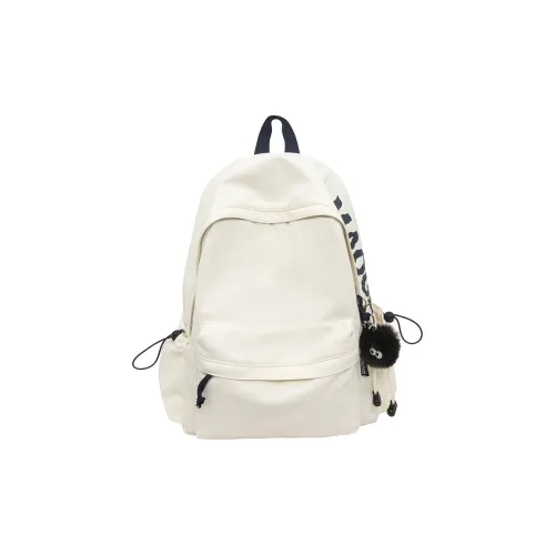 Dusen Kangaroo Nylon Strap backpack Unisex Ecru/Black/Yellow/Dark Blue