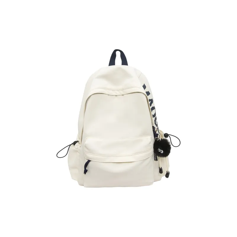 Dusen Kangaroo Nylon Backpack Unisex Ecru/Black/Yellow/Dark Blue-0