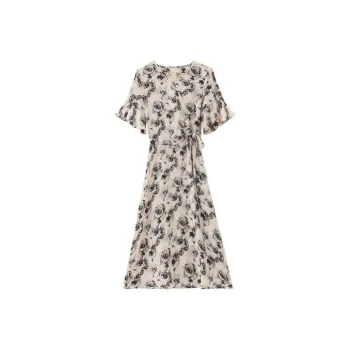 HUASJ Short Sleeved Dresses Women's Khaki