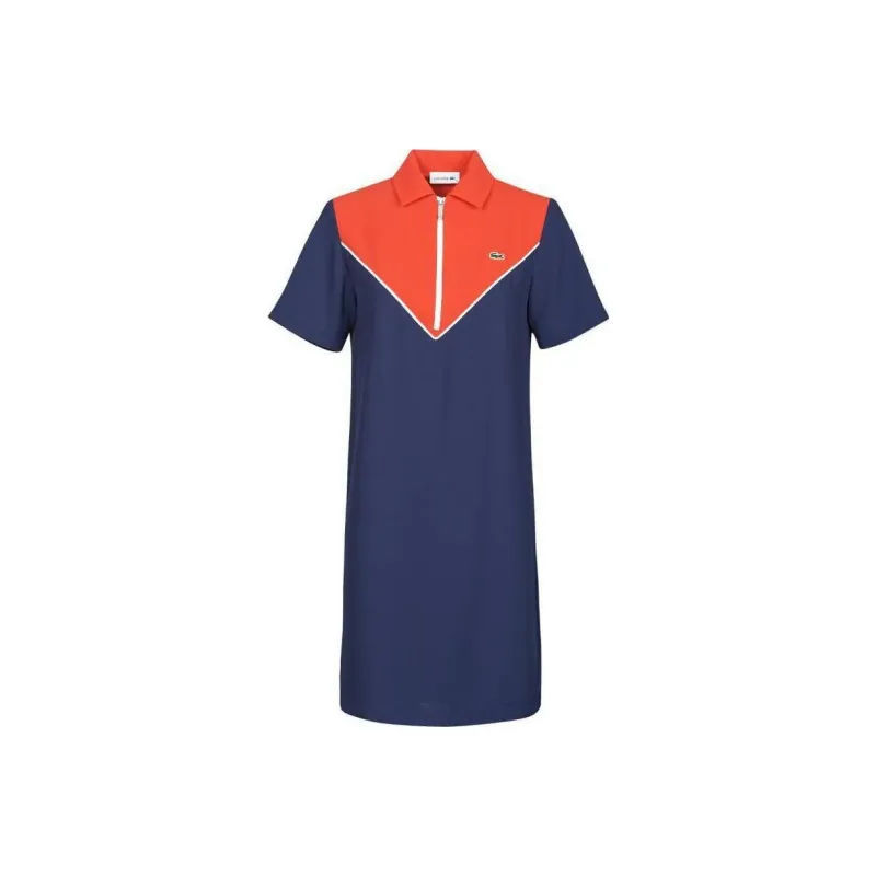 LACOSTE Short Sleeved Dress Women's Blue-0