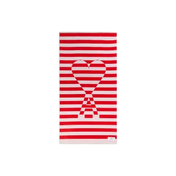 AMIPARIS Bath Towel Red White 85x160cm