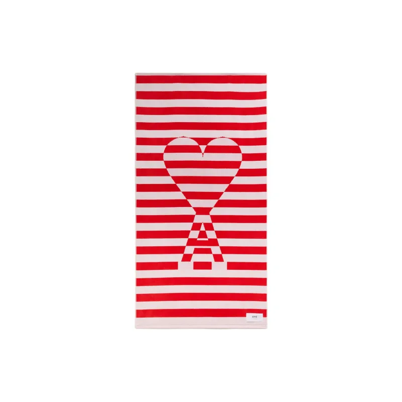 AMIPARIS Bath Towel Red White 85x160cm-0