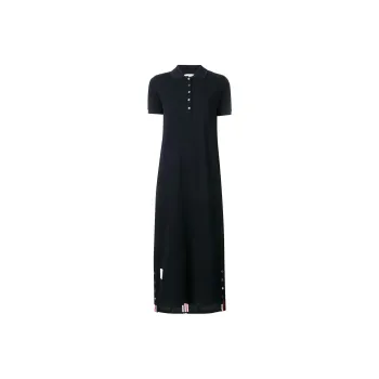 THOM BROWNE Center Back Stripe Piqué Polo Dress