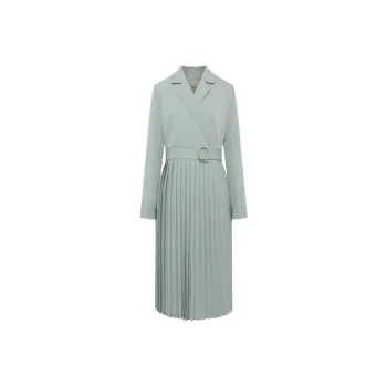 BBLLUUEE Long Sleeved Dress Women's Light Aqua Green