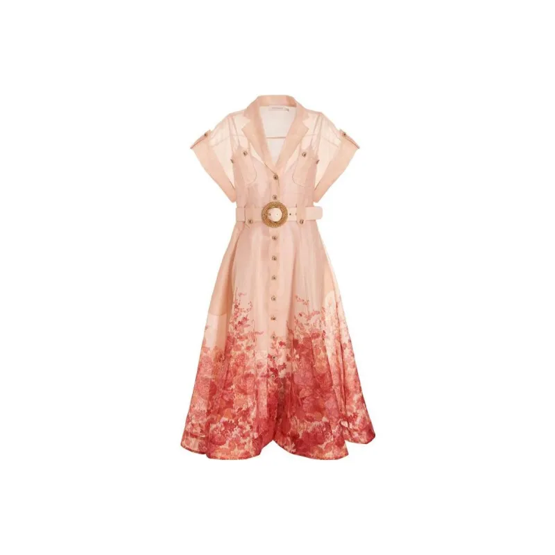 Zimmermann Short-Sleeved Dresses Women's Pink-0