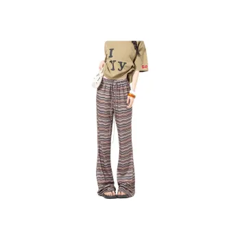 FOREVER 21 Casual Pants Women's Stripes Brown