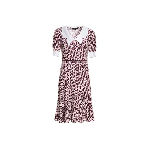 BESIONIA SS22 Short Sleeved Dresses Women's Red Plaid Pattern