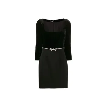 MIU MIU FW21 Long Sleeved Dress Women's Black