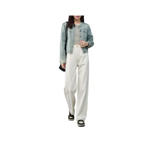 YALIDA Jeans Women's Cream White