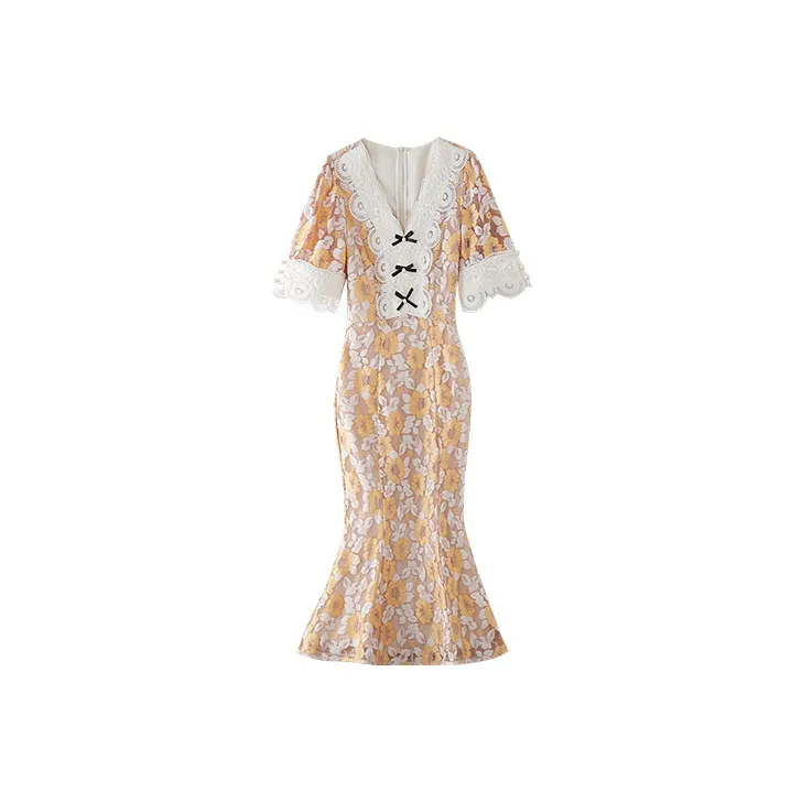 JINYE ORIENTAL Dress Women's Pumpkin Yellow-0