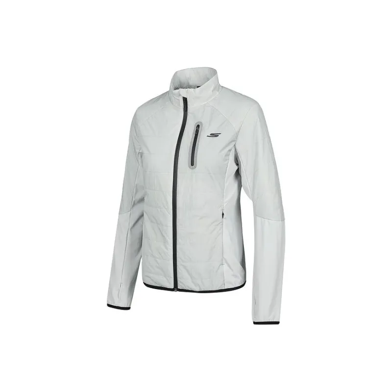 Skechers Puffer Jacket Women's Silver Birch White-0