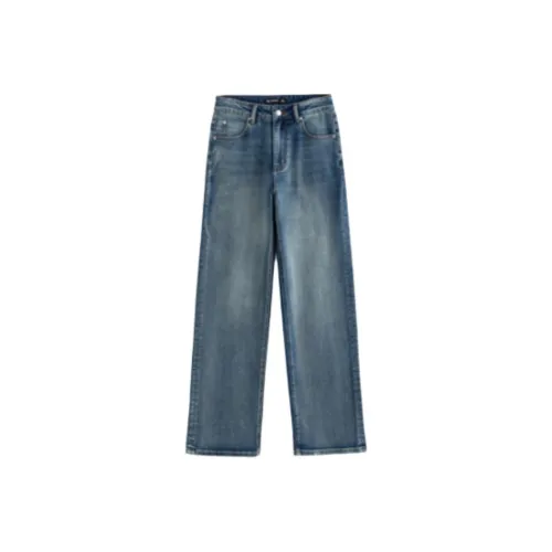 Initial Language Jeans Women's Stone Wash Vintage Blue