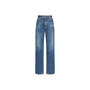 Valentino Logo Patch Straight Leg Jeans