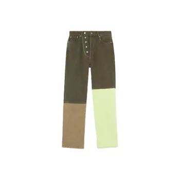 GANNI Overdyed Colorblock Jeans 'Forest Night'