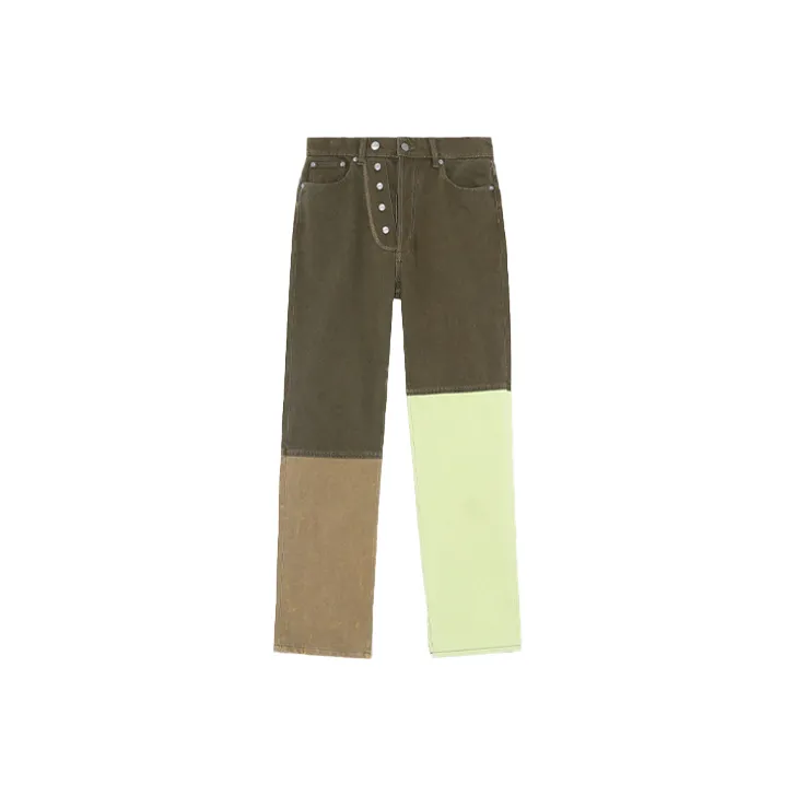 GANNI Overdyed Colorblock Jeans 'Forest Night'-0