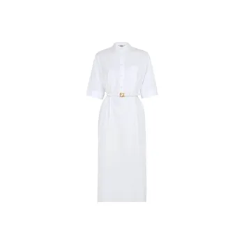 FENDI Short-Sleeved Dresses Women's White