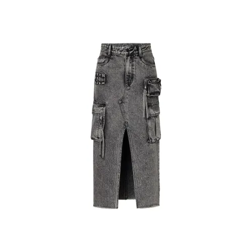 MOCO Denim Long Skirt Women's Black