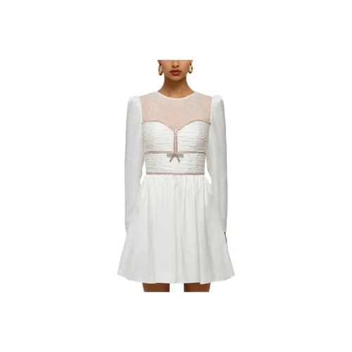 Self portrait Long Sleeved Dresses Women's White
