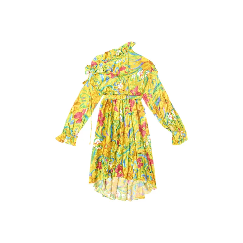 Balenciaga Long-Sleeved Dresses Women's Yellow-0