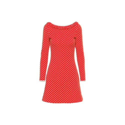 MIU MIU Long-Sleeved Dresses Women's Red