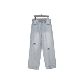 RAYSHOW Jeans Men Light Blue
