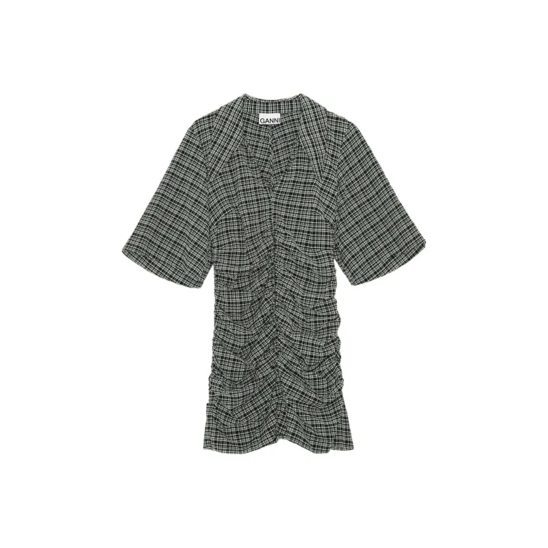 GANNI Short-Sleeved Dresses Women's Green-0