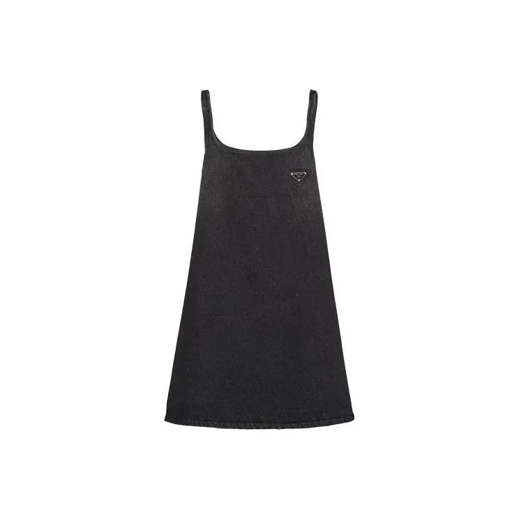 PRADA Denim Mini Dress 'Black'-0