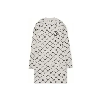 MLB Old Flower Long Sleeved Dresses Women's White