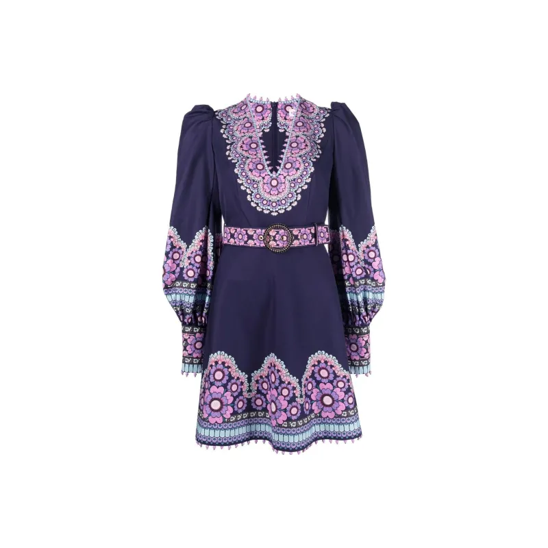 Zimmermann FW22 Long Sleeved Dress Women's Purple-0