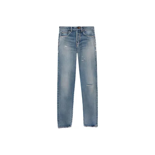 SAINT LAURENT High waist Ripped Jeans
