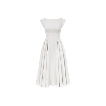 HOUSE OF CB Debutante Short Sleeved Dress Women's Dove/White Gray