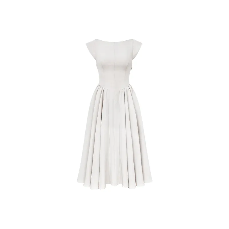 HOUSE OF CB Debutante Short Sleeved Dress Women's Dove/White Gray-0