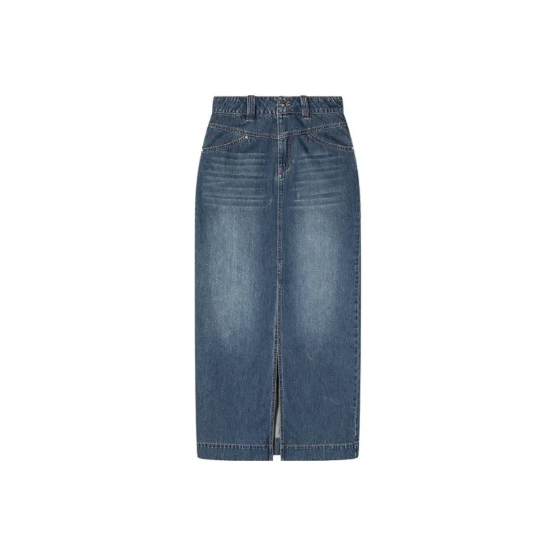DKNY Denim Long Skirts Women's Denim Blue-0