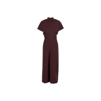 BE PLAIN Short Sleeved Dresses Women's Bordeaux Red